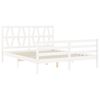 vidaXL Cadre de lit sans matelas blanc bois de pin massif