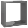 vidaXL &Eacute;tag&egrave;res cube murales 6 pcs gris brillant 30x15x30 cm
