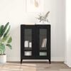 vidaXL Buffet Ch&ecirc;ne noir 69,5 x 34 x 90 cm Bois d'ing&eacute;nierie et fer