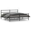 vidaXL Cadre de lit m&eacute;tal sans matelas avec pied de lit noir 200x200cm