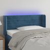 vidaXL T&ecirc;te de lit &agrave; LED Bleu fonc&eacute; 93x16x78/88 cm Velours