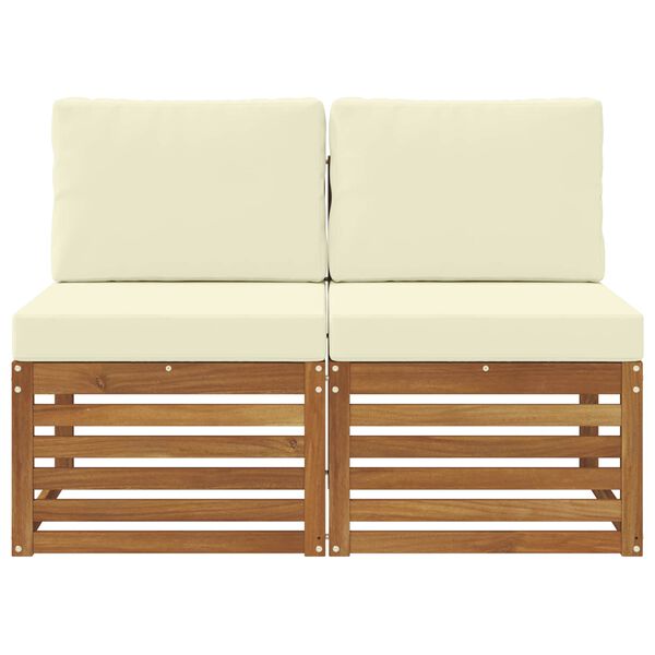 vidaXL 2 Pi&egrave;ce Sofa de milieu ext&eacute;rieur Bois d'Acacia Massif Naturel