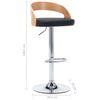vidaXL Tabourets de bar lot de 2 noir similicuir et bois courbé