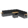 vidaXL Salon de jardin 11 pcs avec coussins noir r&eacute;sine tress&eacute;e