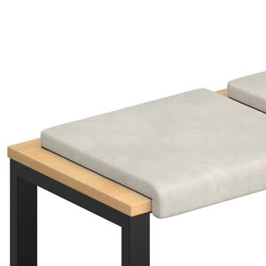 vidaXL Coussin de banc 4 pc Velours Cr&egrave;me Profondeur 35 cm
