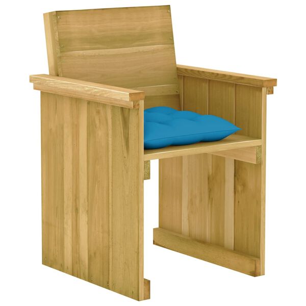 vidaXL Ensemble &agrave; manger de jardin 7 pcs avec coussins pin impr&eacute;gn&eacute;