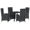 vidaXL Ensemble de salle &agrave; manger pour jardin 5 pcs Noir polyrotin