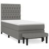 vidaXL Sommier &agrave; lattes de lit avec matelas Gris fonc&eacute; 100x200cm Tissu