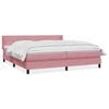 vidaXL Sommier &agrave; lattes de lit avec matelas rose 180x220 cm velours