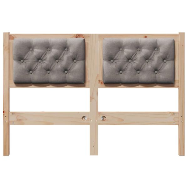 vidaXL T&ecirc;te de lit Autre Marron et taupe 120 cm Bois massif en pin