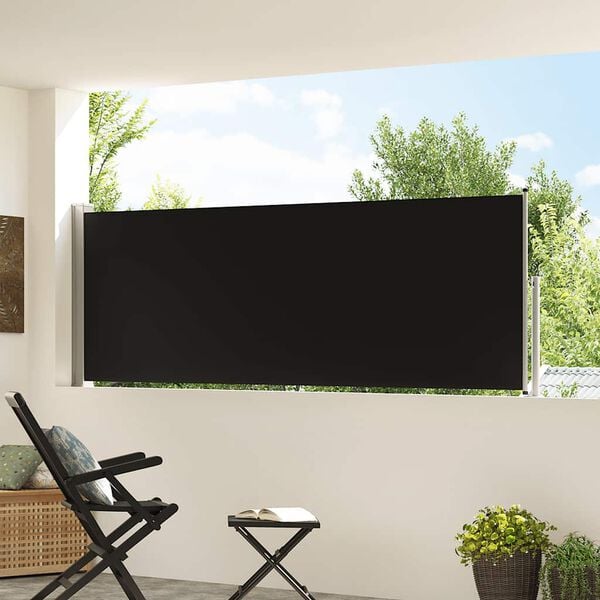 vidaXL Auvent lat&eacute;ral r&eacute;tractable de patio 100x300 cm Noir