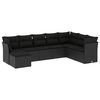 vidaXL Salon de jardin 8 pcs avec coussins noir r&eacute;sine tress&eacute;e