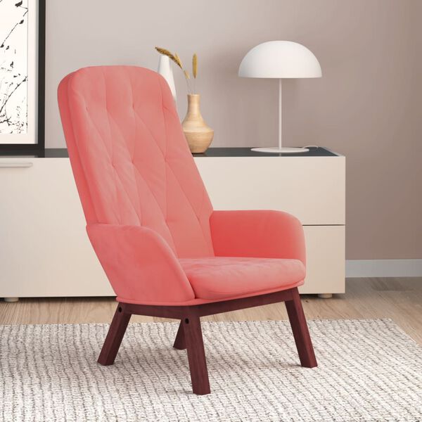 vidaXL Chaise de relaxation Rose Velours