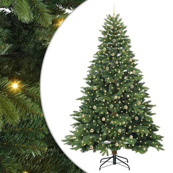 vidaXL Sapin de No&euml;l artificiel avec 300 LED Vert 240 cm PE et PVC