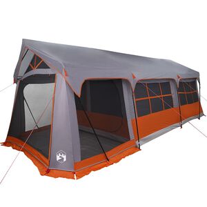 vidaXL Tente familiale 620 x 322 x 240 cm Polyester Gris et orange