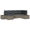 vidaXL Ensemble de canap&eacute; de jardin avec coussin 6 pcs Gris polyrotin