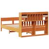 vidaXL Lit biblioth&egrave;que sans matelas cire marron 140x190 cm pin massif