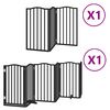 vidaXL Barri&egrave;re pour chien porte pliable 9 panneaux noir bois peuplier