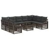 vidaXL Ensemble de canap&eacute; de jardin 10 pc Gris polyrotin