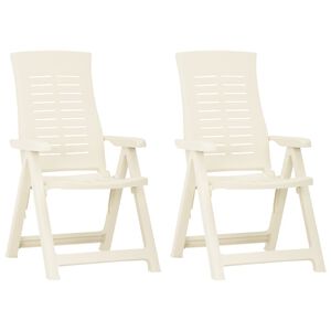 vidaXL Chaises inclinables de jardin lot de 2 Plastique Blanc