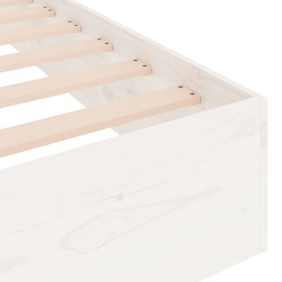 vidaXL Cadre de lit blanc bois massif 90x190 cm simple