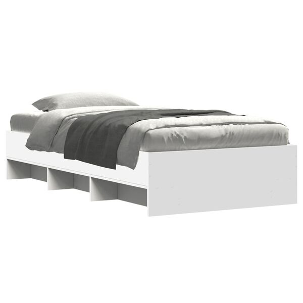 vidaXL Cadre de lit sans matelas blanc 90x190 cm bois d'ingénierie