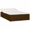 vidaXL Chaise longue convertible avec coussin R&eacute;sine tress&eacute;e Marron