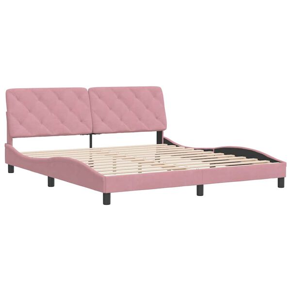 vidaXL Cadre de lit sans matelas rose 180x200 cm velours