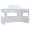 vidaXL Tente pliable de r&eacute;ception avec 3 parois 291x413x315 cm Blanc