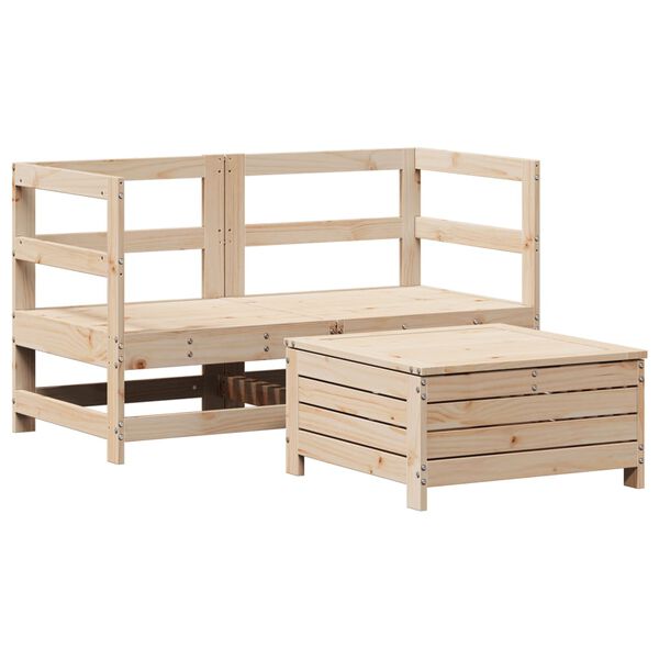 vidaXL Salon de jardin 3 pcs bois de pin massif