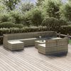 vidaXL Salon de jardin 10 pcs avec coussins Gris Résine tressée