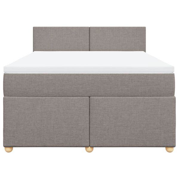 vidaXL Sommier &agrave; lattes de lit avec matelas Taupe 140x190 cm Tissu