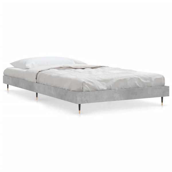 vidaXL Cadre de lit sans matelas gris b&eacute;ton 100x200 cm
