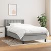 vidaXL Sommier &agrave; lattes de lit et matelas Gris clair 90x190 cm Tissu