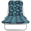 vidaXL Chaises longues pliables lot de 2 Acier tissu Motif de feuilles