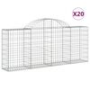 vidaXL Paniers &agrave; gabions arqu&eacute;s 20 pcs 200x30x80/100 cm Fer galvanis&eacute;