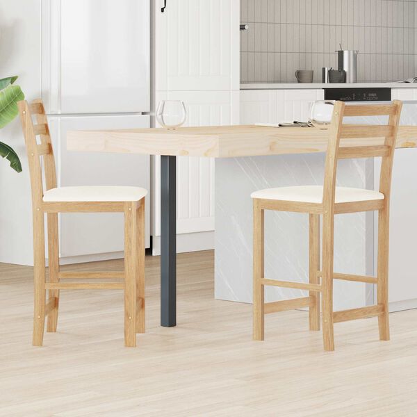 vidaXL Chaises de salle &agrave; manger 2 pcs Naturel 40 x 47,5 x 99,5 cm