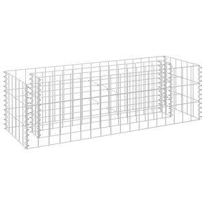 vidaXL Lit sur&eacute;lev&eacute; &agrave; gabion Acier galvanis&eacute; 90x30x30 cm