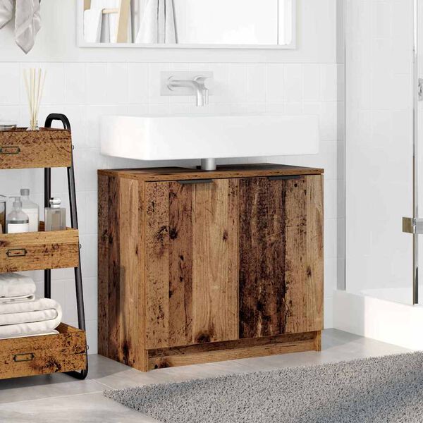 vidaXL Cabinet de salle de bain Bois Ancien 64,5 x 33,5 x 59 cm