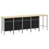 vidaXL Ensemble de placards de travail avec tiroir 5 pc Noir et gris