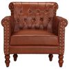 vidaXL Fauteuil Marron Cuir de ch&egrave;vre v&eacute;ritable