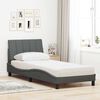 vidaXL Lit avec matelas Hanko gris foncé 90x190 cm tissu