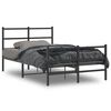 vidaXL Cadre de lit métal sans matelas avec pied de lit noir 120x200cm