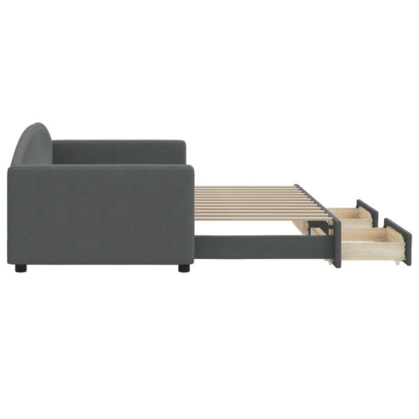 vidaXL Lit de jour avec gigogne et tiroirs sans matelas 90x200 cm