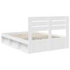 vidaXL Cadre de lit avec t&ecirc;te de lit Blanc 150 x 200 cm Pin massif