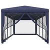 vidaXL Tente de f&ecirc;te avec 8 parois lat&eacute;rales en maille Bleu 3x9 m PEHD