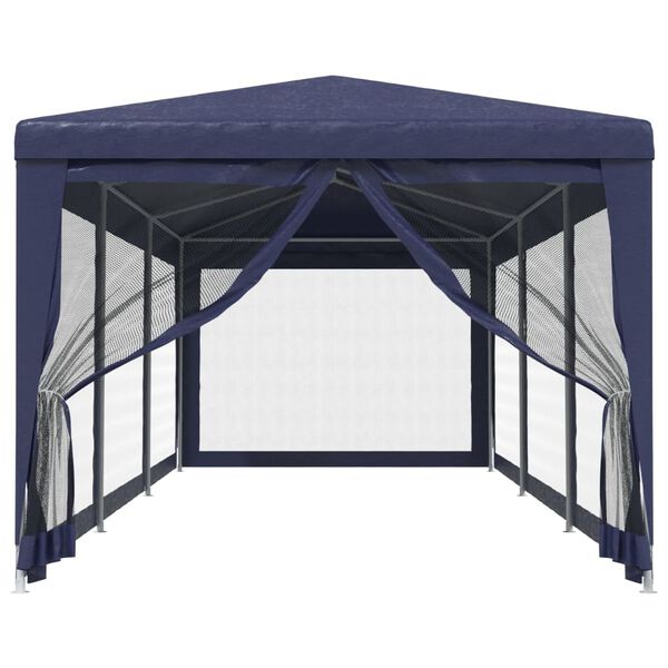 vidaXL Tente de f&ecirc;te avec 8 parois lat&eacute;rales en maille Bleu 3x9 m PEHD