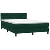 vidaXL Sommier &agrave; lattes de lit et matelas et LED vert fonc&eacute; 160x210cm velours