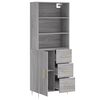 vidaXL Buffet haut Sonoma gris 69,5x34x180 cm Bois d'ingénierie