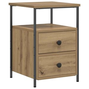 vidaXL Table de chevet ch&ecirc;ne artisanal 34x35,5x50 cm bois d'ing&eacute;nierie